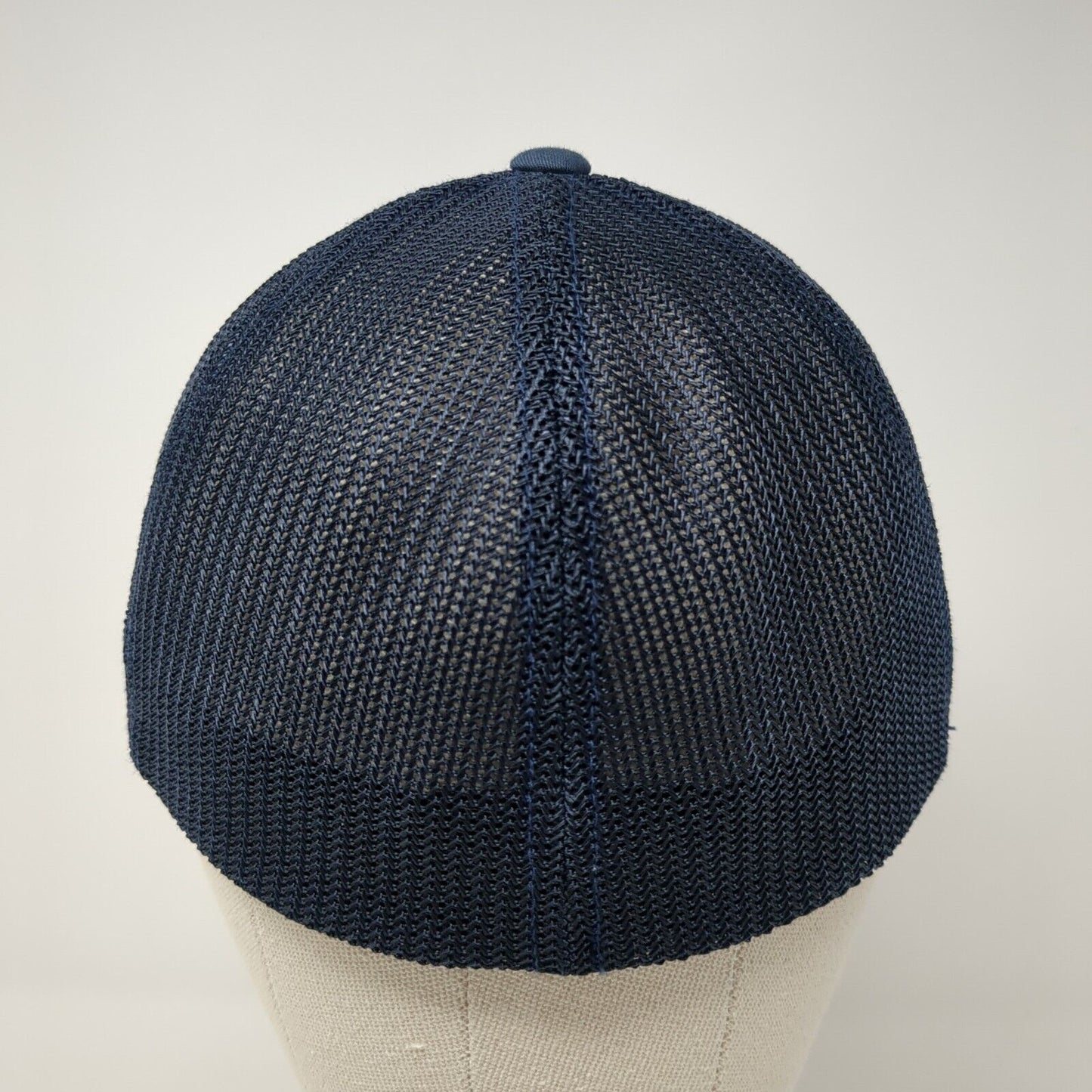 Idaho 55 Fitted Mesh Back Trucker Hat Blue One Size Flexfit Yupoong