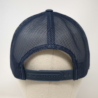 Yupoong Trucker Hat Blue White OS SpaceX Logo Embroidered Snapback Mesh Cap