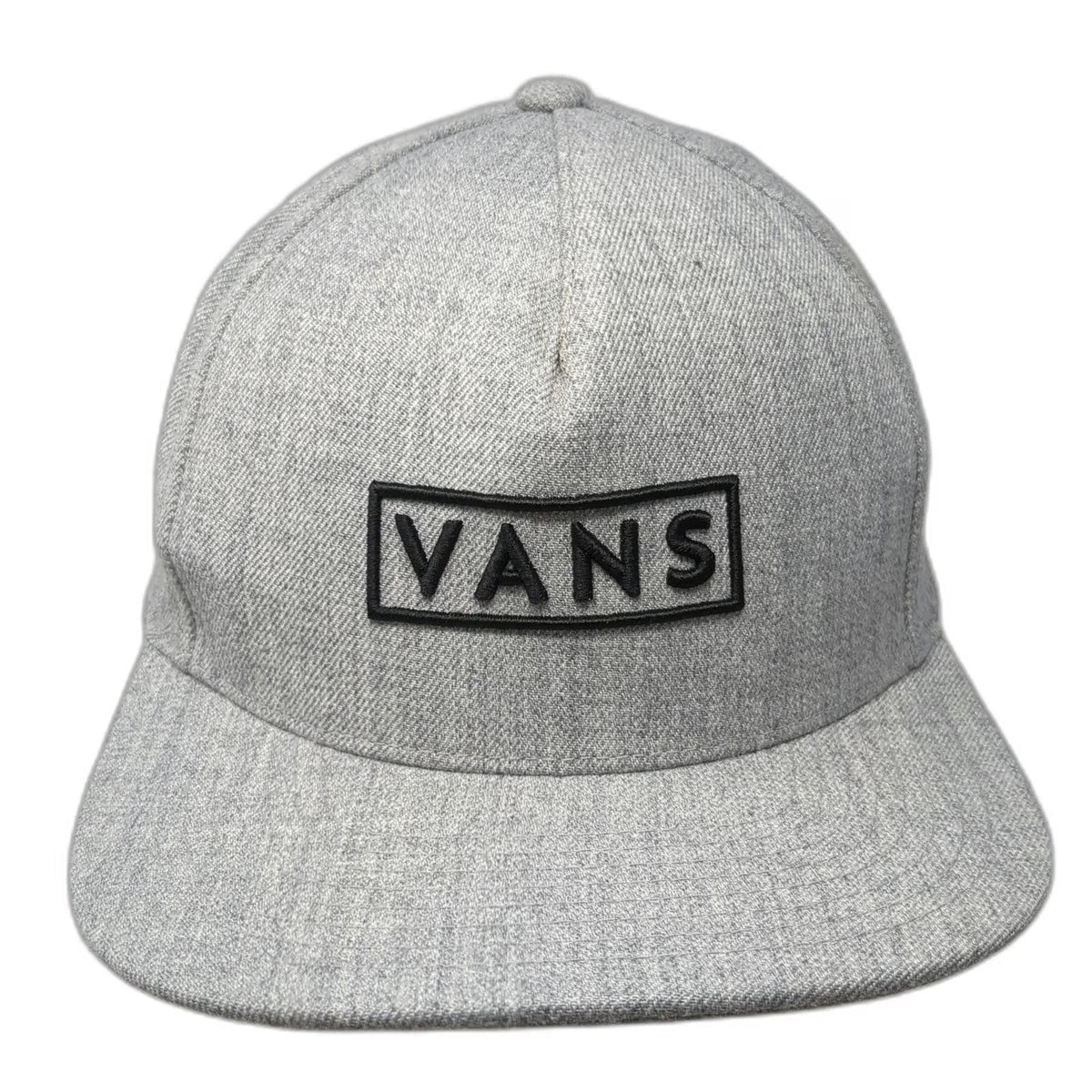 Vans 5 Panel Gray Hat One Size Snapback Flat Brim Wool Blend Box Logo Skate