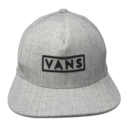Vans 5 Panel Gray Hat One Size Snapback Flat Brim Wool Blend Box Logo Skate