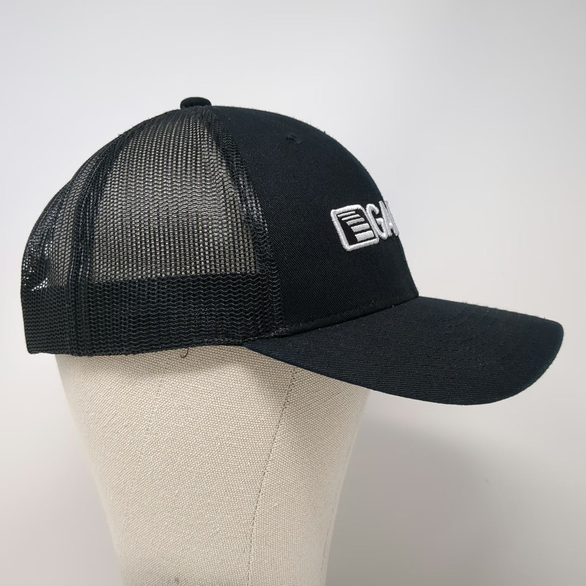 AJM International Garaga Trucker Hat Black One Size Mesh Back Snapback Logo Cap
