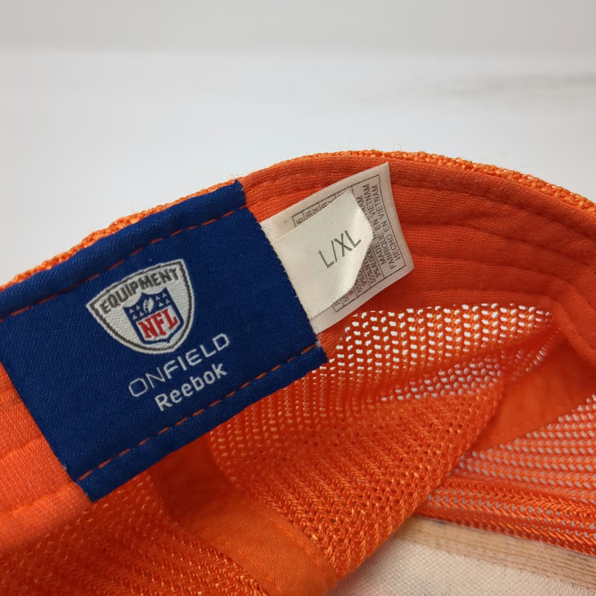 Cincinnati Bengals NFL Reebok Cap Orange XL Mesh Stretch Fit Curved Brim Hat