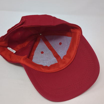 Unbranded Strapback Hat Red One Size Adjustable Solid Casual Blank