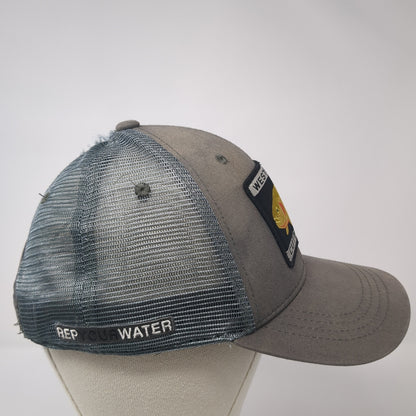 Westslope Cutthroat Patch Snapback Trucker Hat Gray One Size Mesh Back