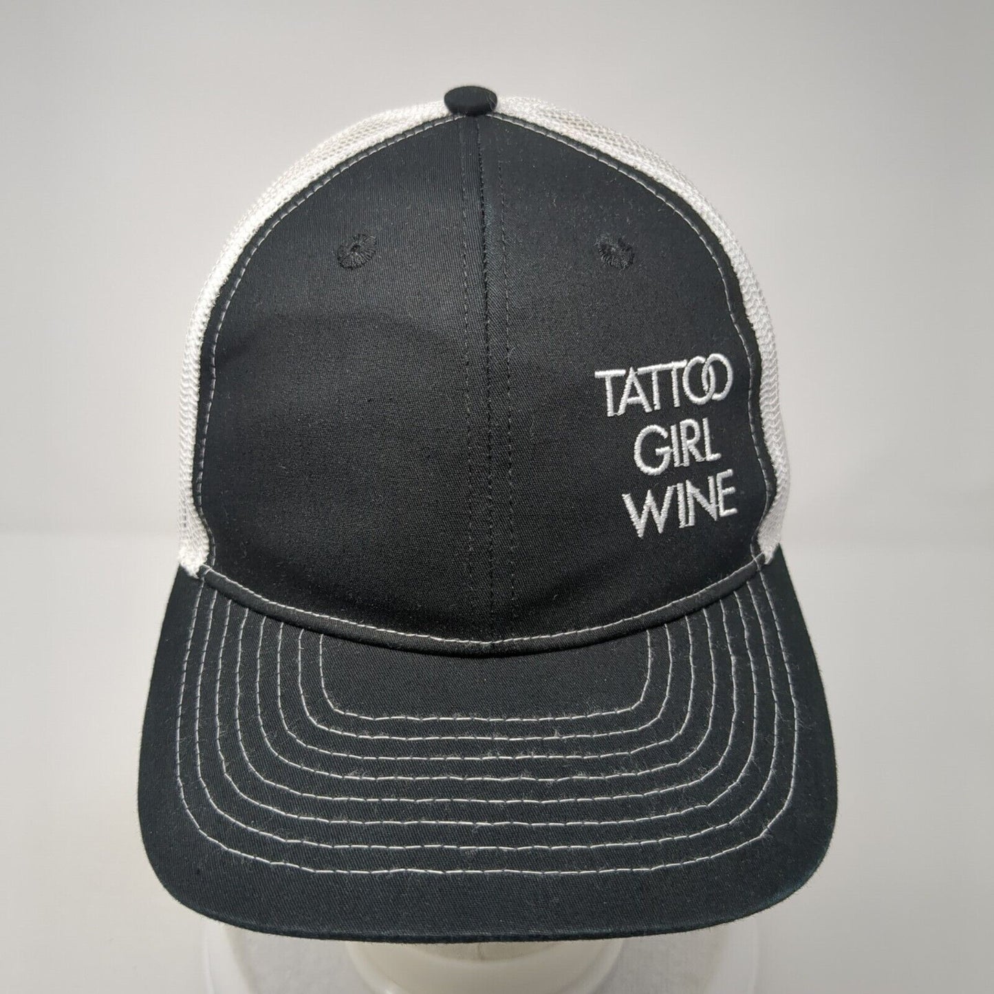 Tattoo Girl Wine Snapback Trucker Hat Black OS Mesh Back Pacific Essentials