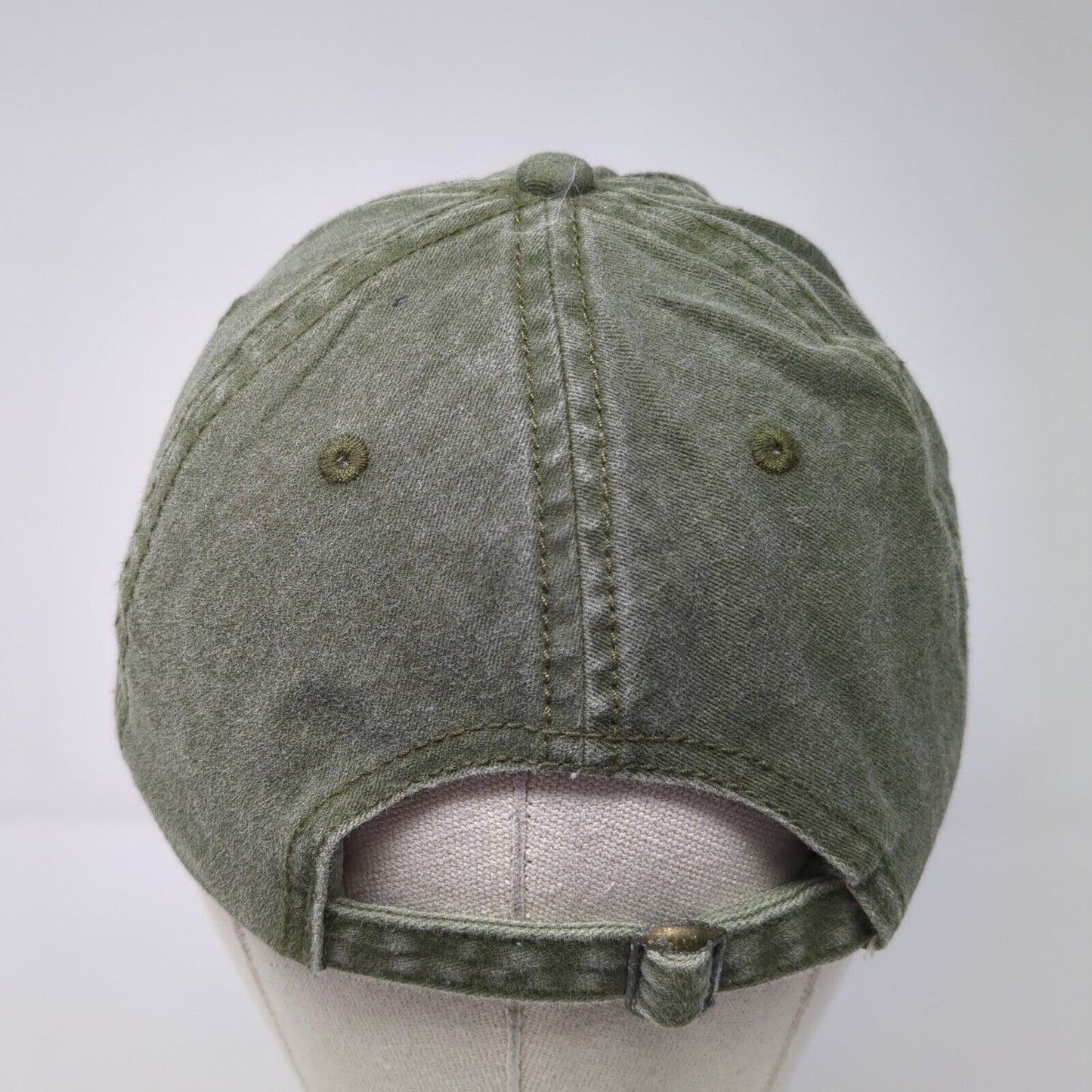 Unbranded Slideback Hat Green One Size Adjustable Vented Holes 6 Panel Blank