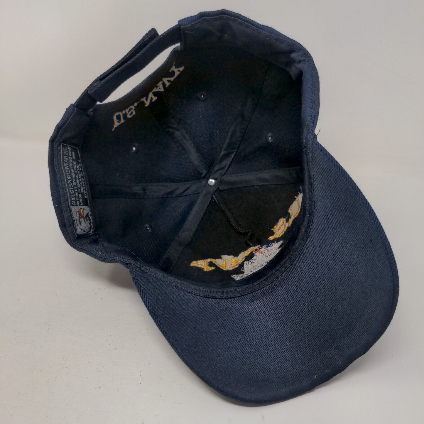 U.S. Navy Strapback Hat Blue One Size Embroidered Vented Holes August Sport