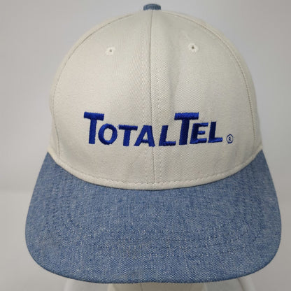 New Jersey Headwear TotalTel Baseball Cap Beige Blue One Size Denim Brim USA Hat