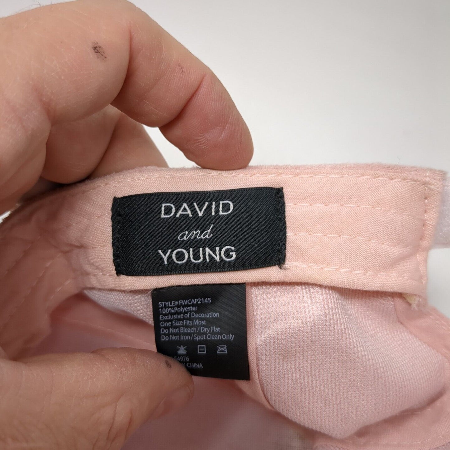 David And Young Strapback Pom Pom Hat Pink OSFM Adjustable Solid Blank