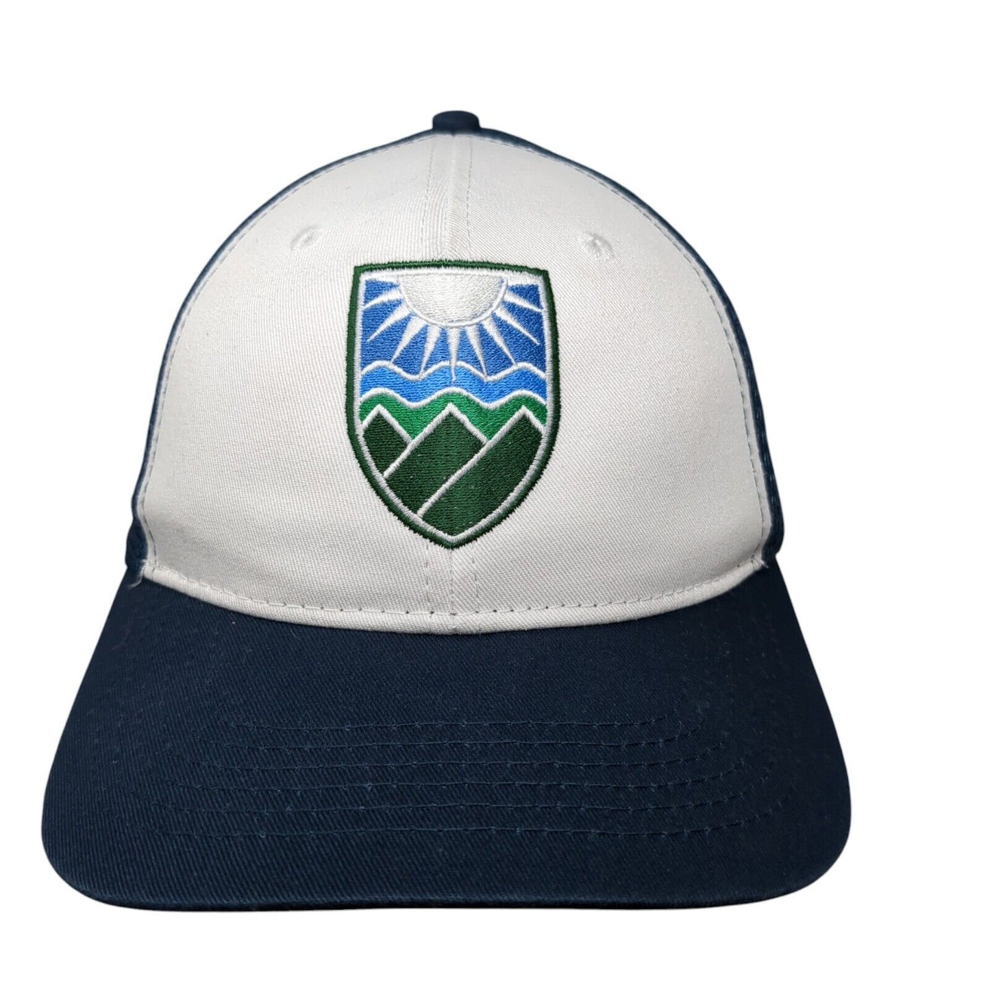 The Authentic T-Shirt Company Snapback Trucker Hat Blue OSFA Adjustable Meshback