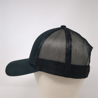 Unbranded Snapback Mesh Back Trucker Hat Black One Size Embroidered Logo