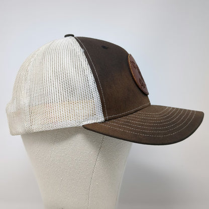 Richardson Trucker Hat Brown One Size CrossFit Indestructible Leather Patch Mesh