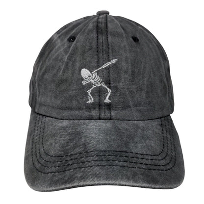 Skeleton Slideback Hat Gray One Size Adjustable Embroidered 6 Panel