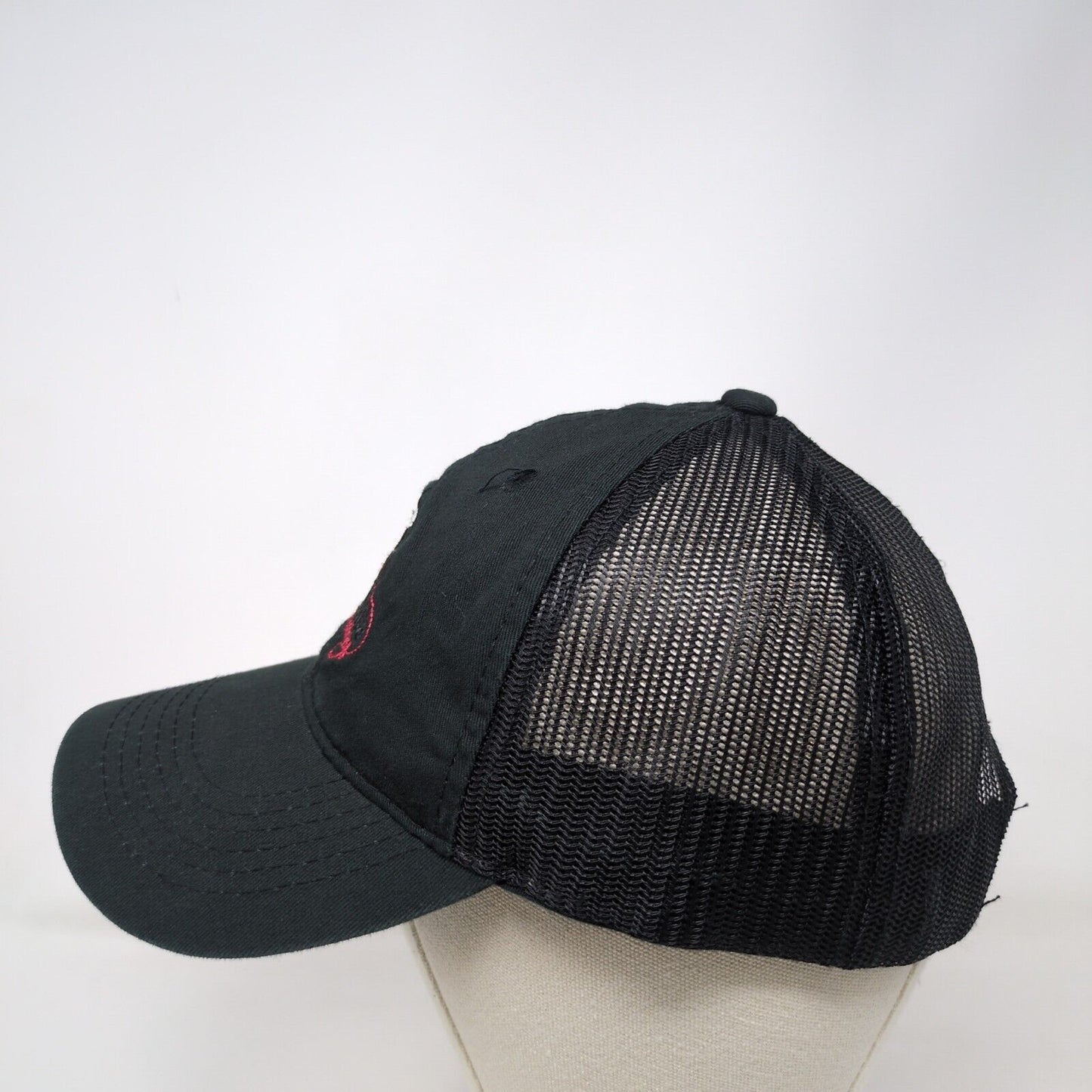 Panda Embroidery Strapback Mesh Back Trucker Hat Black OSFM Outdoor Cap