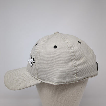 Titleist Fitted Golf Hat Tan M/L Embroidered Lightweight Vented Holes 6 Panel