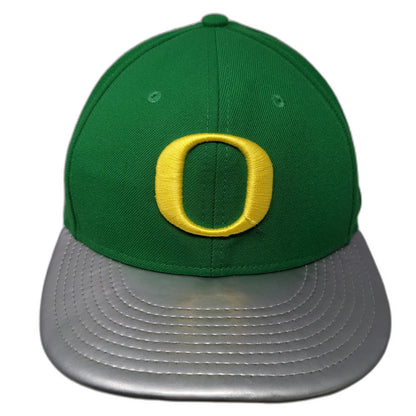 Nike Oregon Ducks NCAA Snapback Hat Green Yellow Silver One Size Metallic Brim