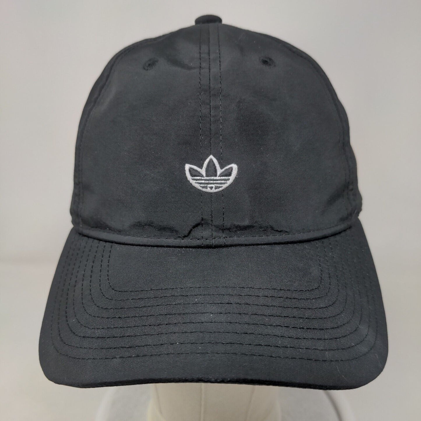 Adidas Slideback Hat Black OSFM Adjustable Embroidered Vented Holes 6 Panel