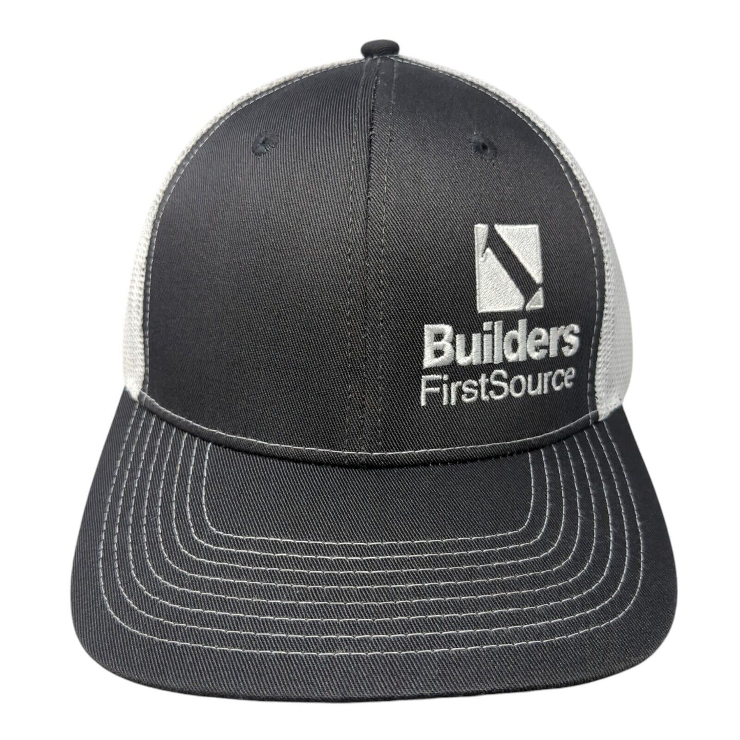Builders First Source Snapback Trucker Hat Gray One Size Mesh Back