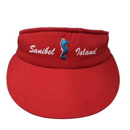 Sanibel Island Slideback Sun Visor Hat Red One Size Adjustable Outdoor