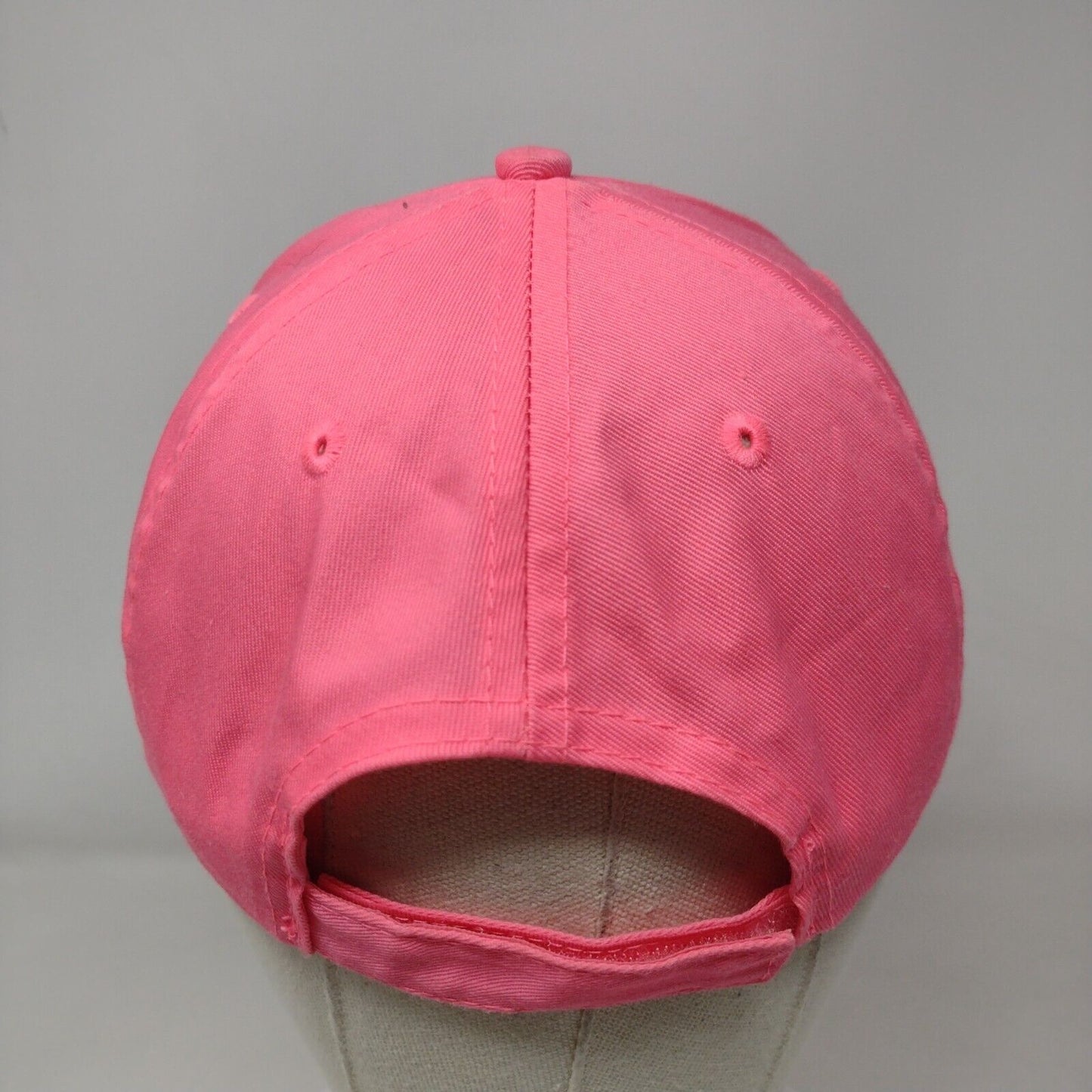 International Submarine Races Strapback Hat Pink Embroidered Logo Adjustable