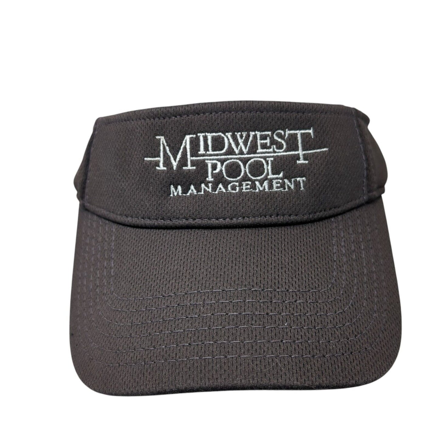 Midwest Pool Management Strapback Sun Visor Hat Black One Size Adjustable Otto