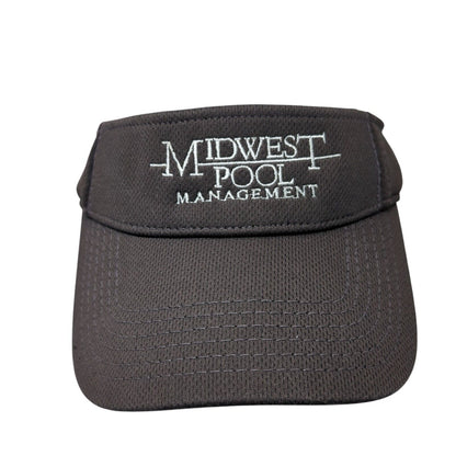 Midwest Pool Management Strapback Sun Visor Hat Black One Size Adjustable Otto