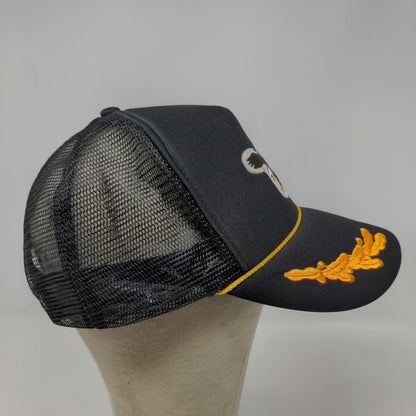 Unbranded Mens Snapback Mesh Back Hat Black Adjustable Embroidered Scrambled Egg