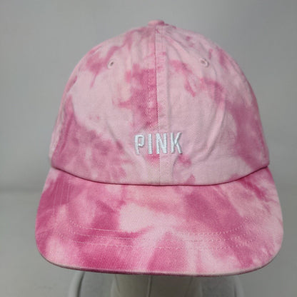 PINK Strapback Hat Pink OS Adjustable Embroidered Tie Dye Victoria's Secret