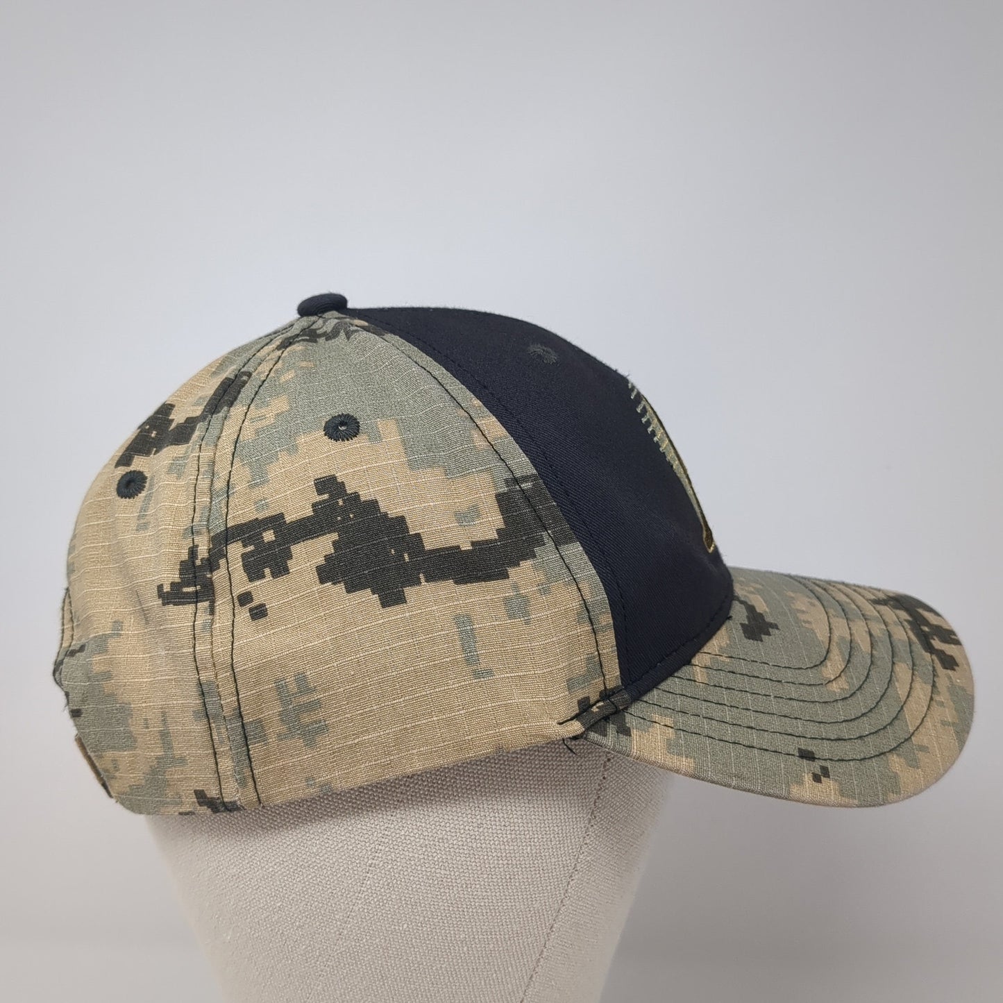 Letter A Strapback Hat Multicolor One Size Adjustable Digital Camo