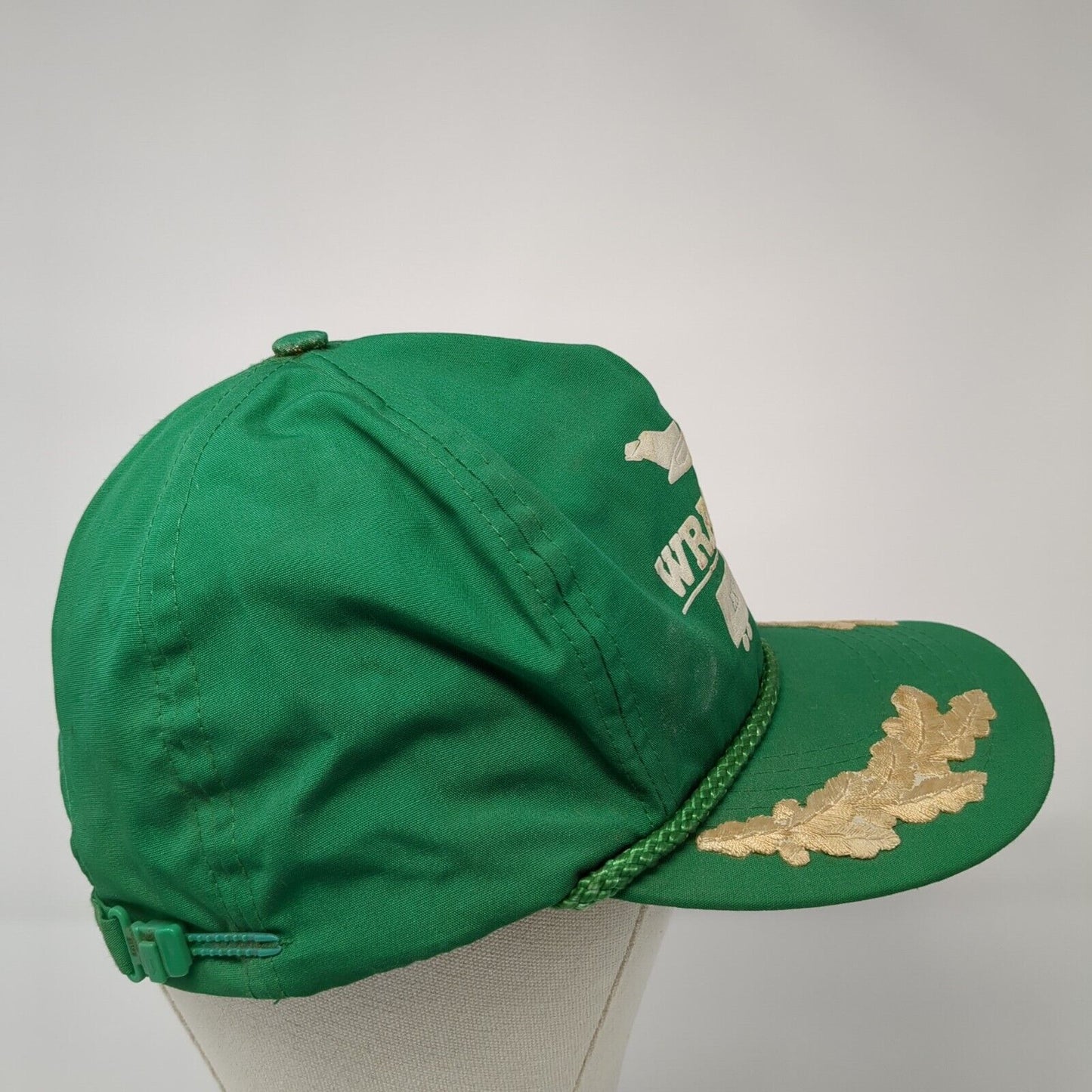 Wrag-Time Express Truck Slideback Hat Green OS Adjustable Embroidered Rope Otto