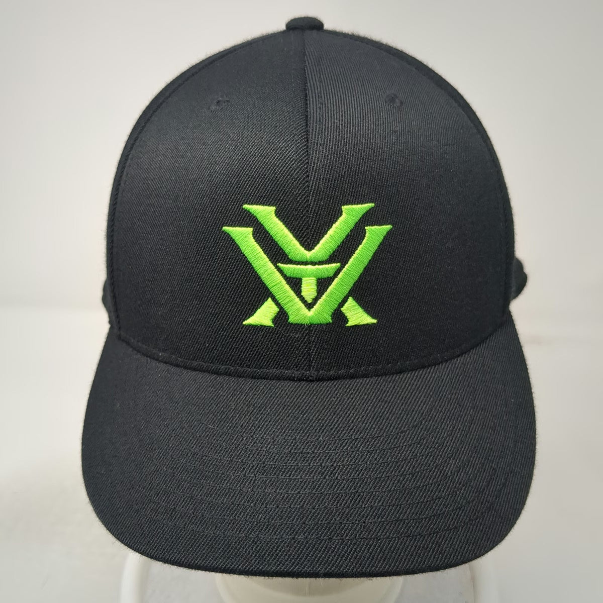 Vortex Optics Baseball Cap Black Green 7 5/8 Fitted Logo Curved Stretch Hat