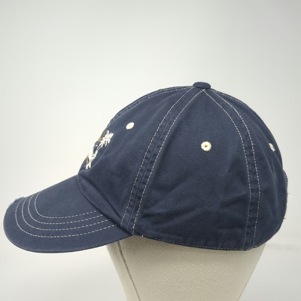 Old Navy Baseball Cap Blue OSFM Pahoa Peak Embroidered Contrast Stitching Hat