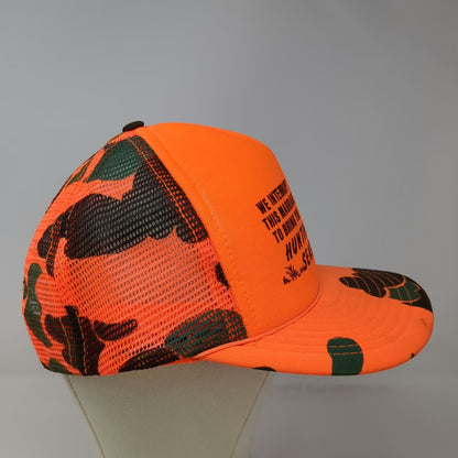 Designer Award Orange Camo Elk Hunting Season Trucker Hat Snapback Cap Vintage