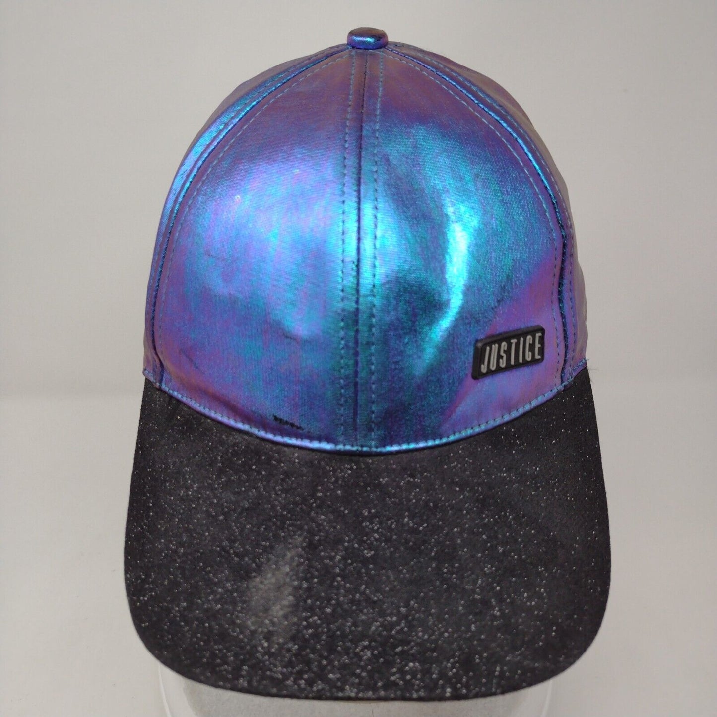 Justice Strapback Hat Multi One Size Adjustable Metallic Colorblock