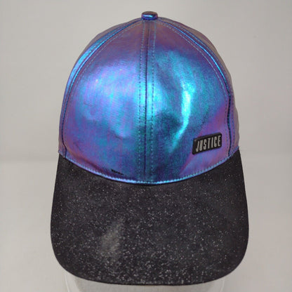 Justice Strapback Hat Multi One Size Adjustable Metallic Colorblock