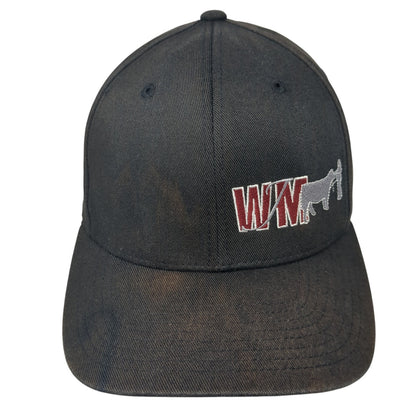 WM Logo Fitted Hat Black Medium Stretch Flexfit Solid Port Authority