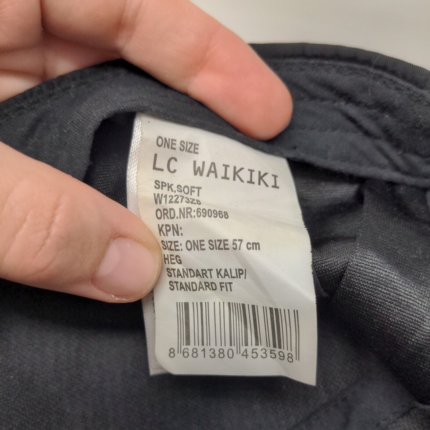 LC Waikiki Strapback Hat Black One Size Adjustable Never Ending 6 Panel