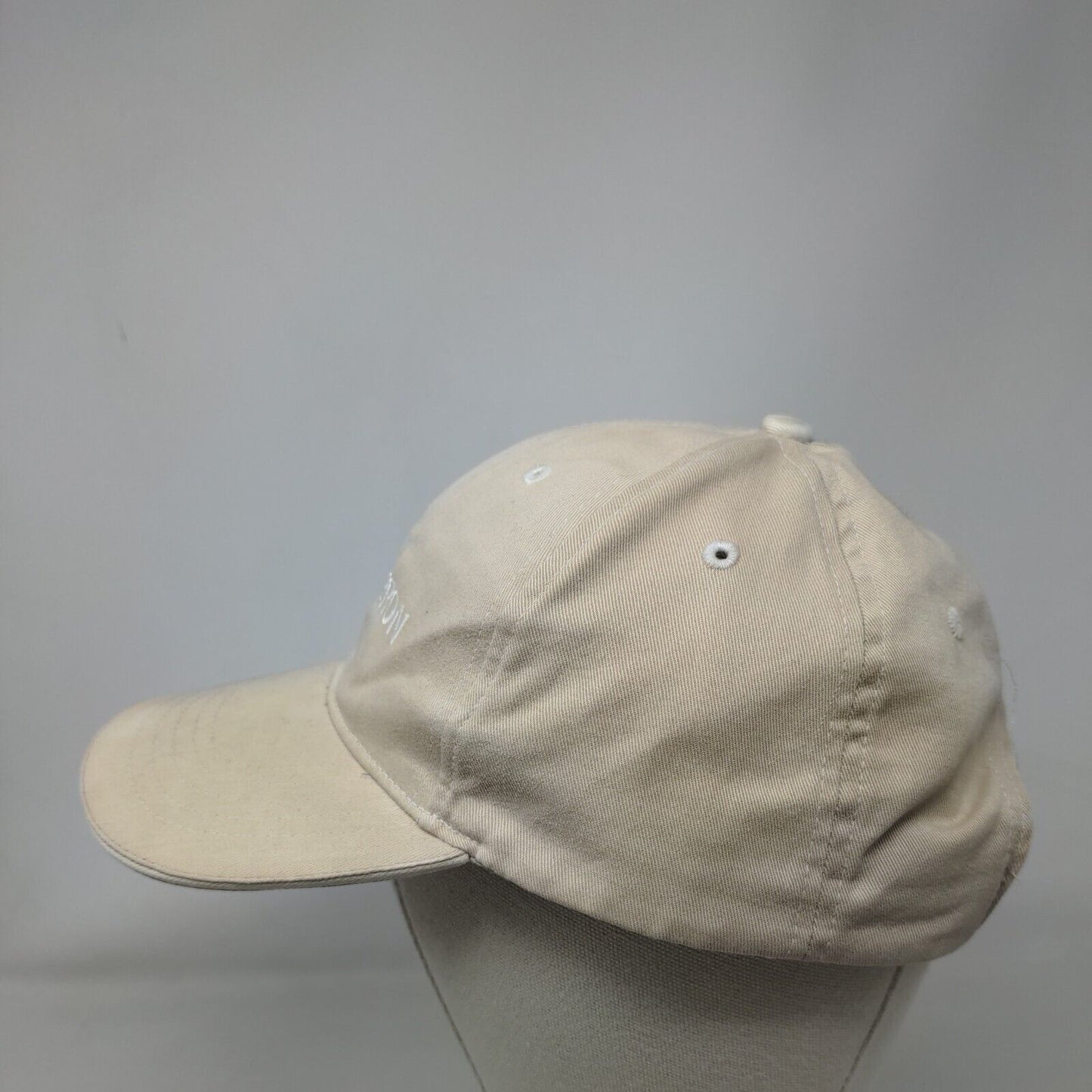 Cameron Strapback Hat Tan OSFM Embroidered Adjustable Vent Holes