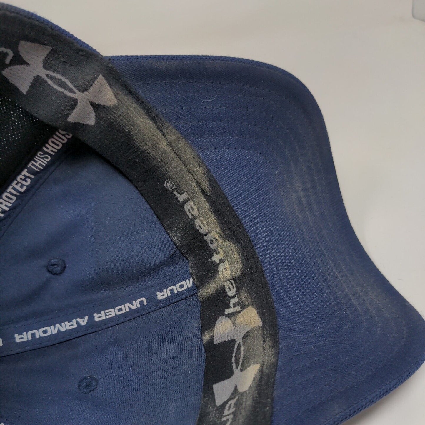 Under Armour HeatGear Fitted Hat Blue M/L Embroidered Protect This House