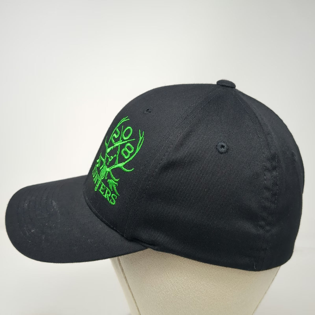 Flexfit Baseball Cap Black M 208 Hunters Deer Antlers Hunting Hat