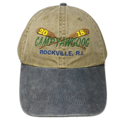 Brown Gray Baseball Cap One Size Camp Yawgoog Rockville RI Oars Slideback Hat