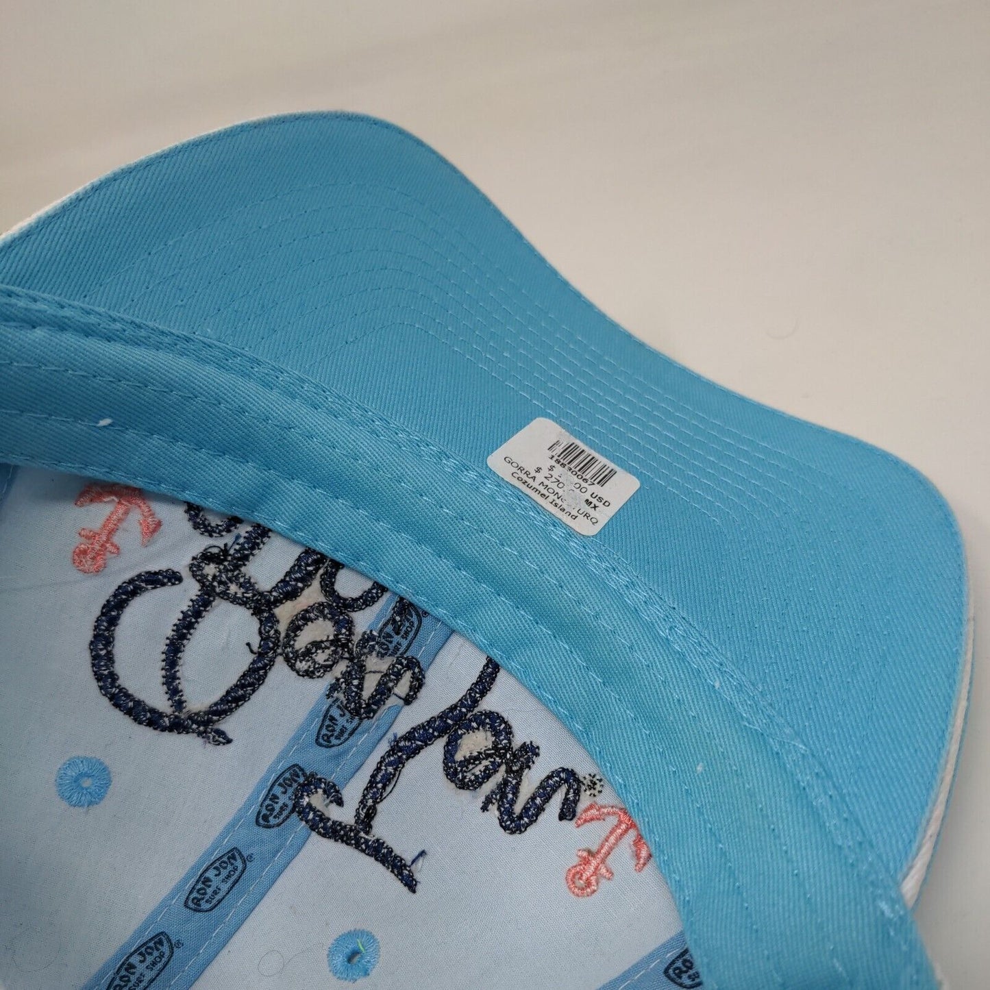Ron Jon Surf Shop Cozumel Strapback Trucker Hat Blue OSFM Adjustable Mesh Back