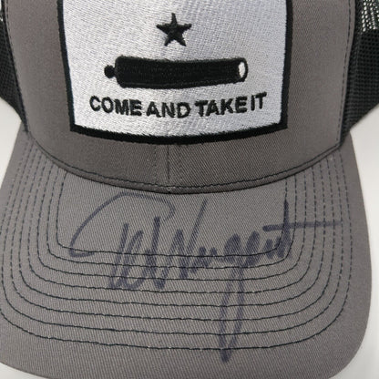 Come And Take It Snapback Trucker Hat Gray OS Adjustable Mesh Back Authographed