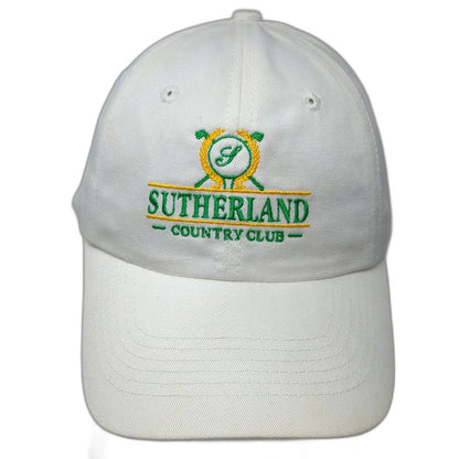 Sportsman Baseball Cap White One Size Sutherland Country Club Golf Hat Slideback