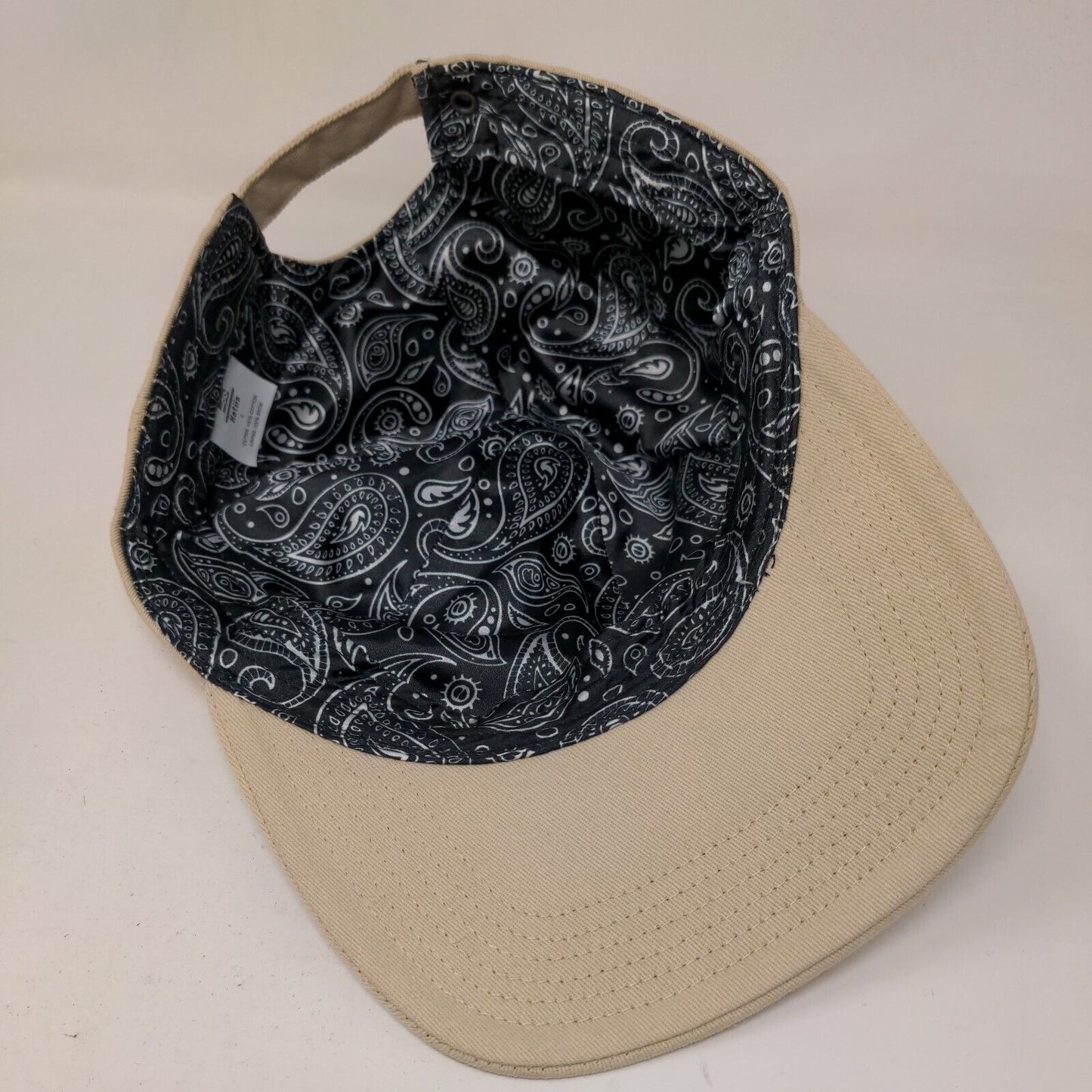 Hatiis Slideback Hat Tan Large Adjustable Paisley Lining 6 Panel Blank