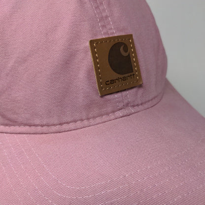 Carhartt Strapback Hat Pink One Size Adjustable Embroidered Logo 6 Panel