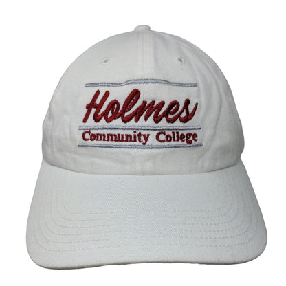 Richardson Men's Strapback Hat White Embroidered Holmes Community College Logo