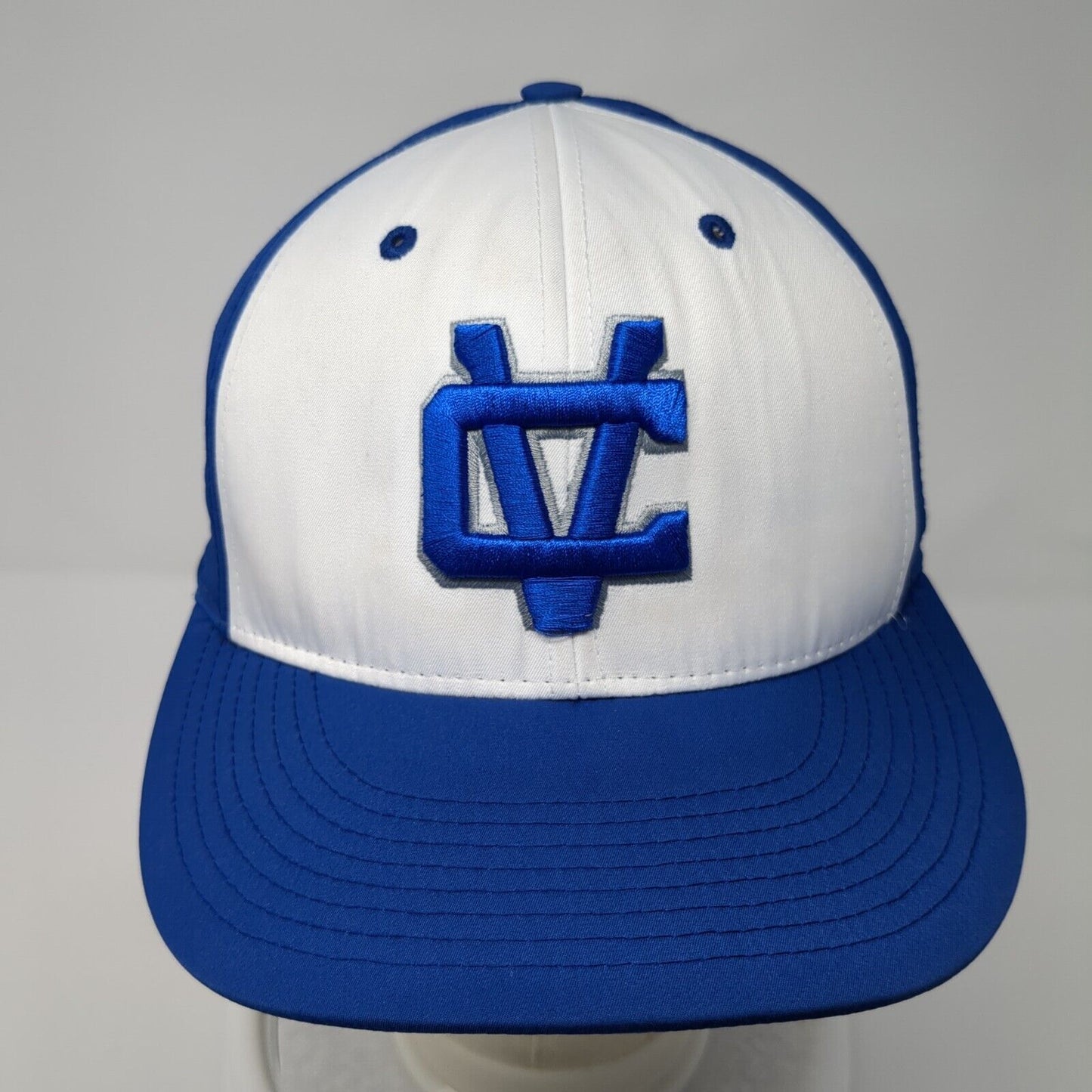 Richardson Fitted Hat Blue S-M Embroidered Letters Cross Colorblock