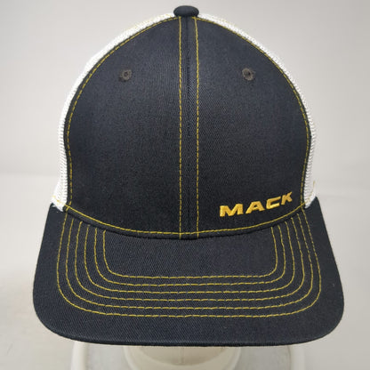 Mack Baseball Cap Black One Size Gold White Trucks Bulldog Mesh Yellow Print Hat