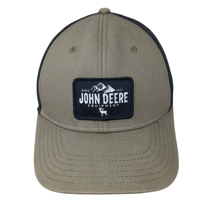 John Deere Equipment Patch Snapback Trucker Hat Brown One Size Mesh Back